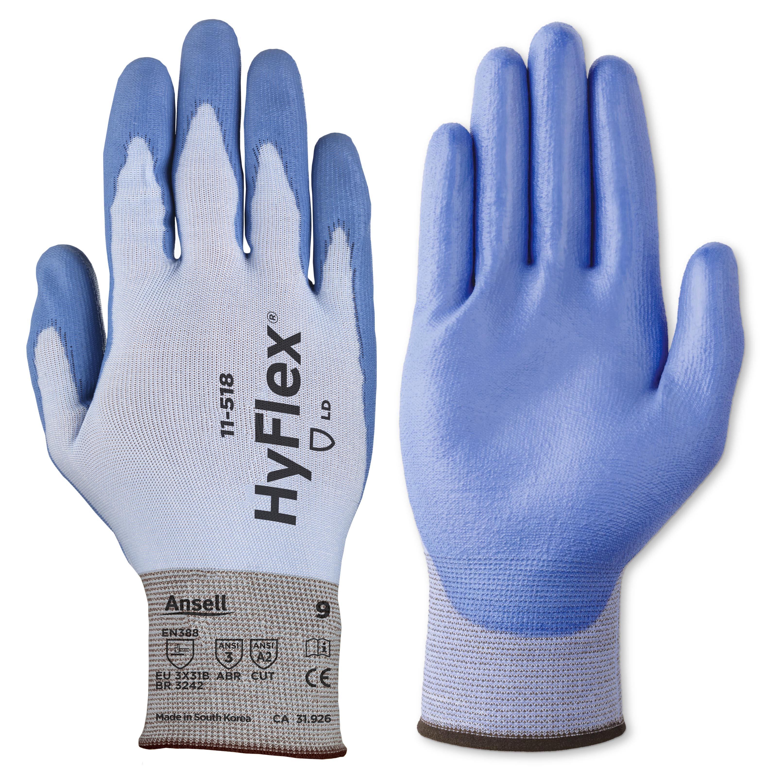 ANSELL HYFLEX 11-518 POLYURETHANE COATED - Tagged Gloves